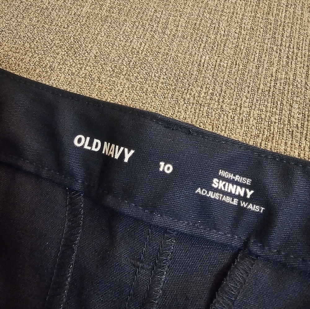 Old Navy High Rise Skinny Ink Blue Uniform Casual Neutral Pants Size 10 - Picture 6 of 10